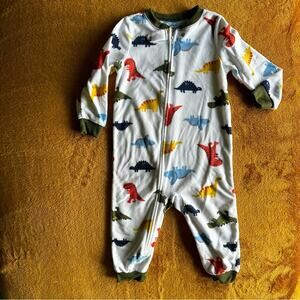 Carter’s Boys 2T Fleece Zipper Footie Pajama without feet Dinosaurs